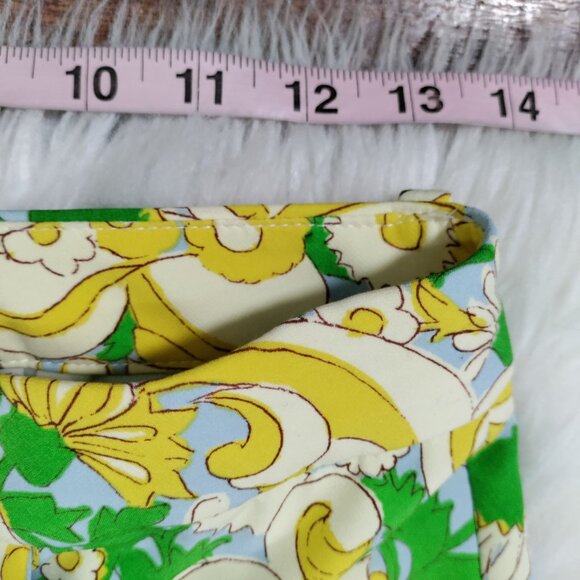 ZARA Retro 70s Green Yellow Paisley Print High Waist Pants Women's Size Medium - Picture 12 of 15